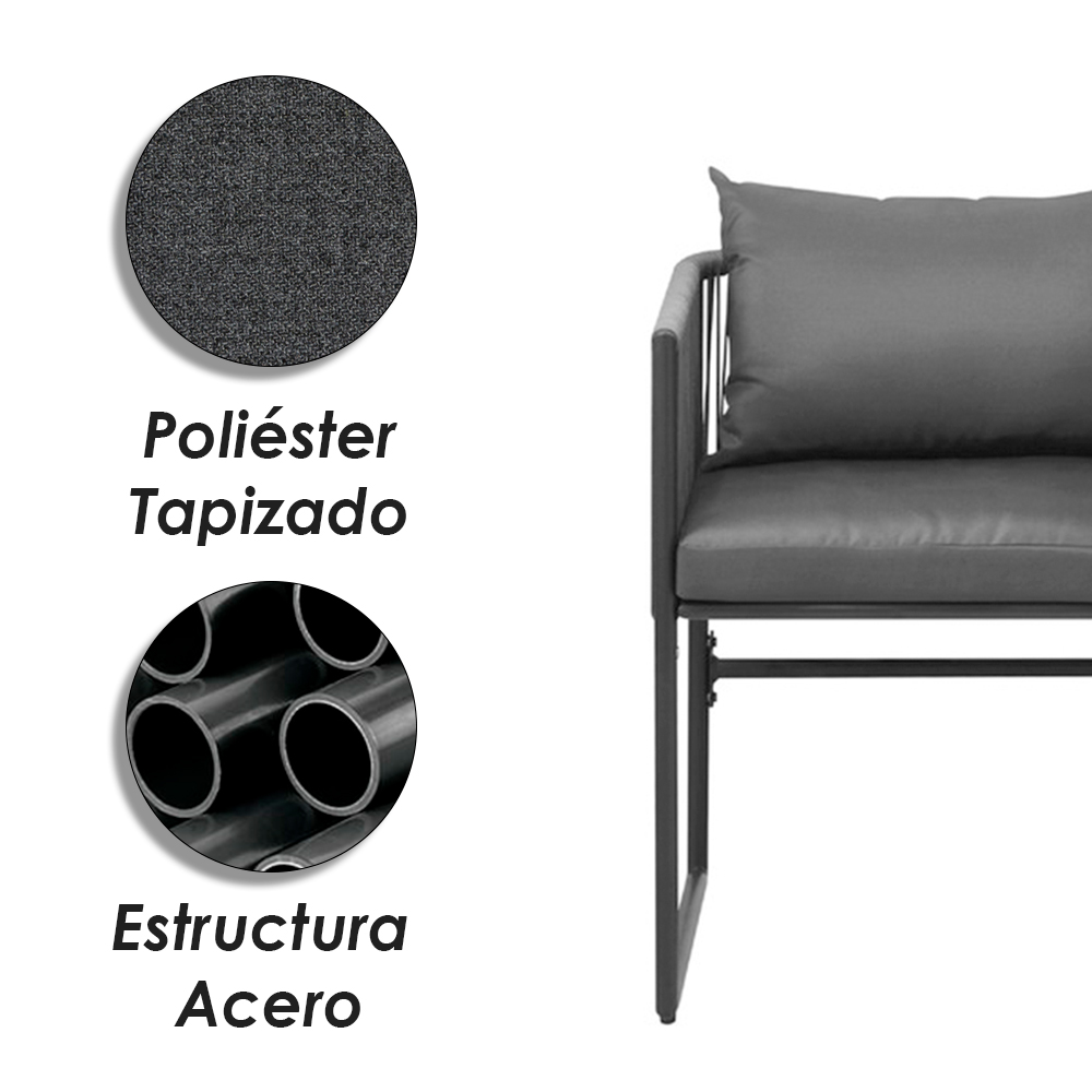 Foto 7 pulgar | Ilios Innova | Set De 2 Sillas De Exterior Con Cojines Lavables  Diseño Moderno Y Cómodo Para Jardín O Terraza.