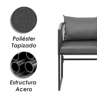 Foto 6 | Ilios Innova | Set De 2 Sillas De Exterior Con Cojines Lavables Diseño Moderno Y Cómodo Para Jardín O Terraza.