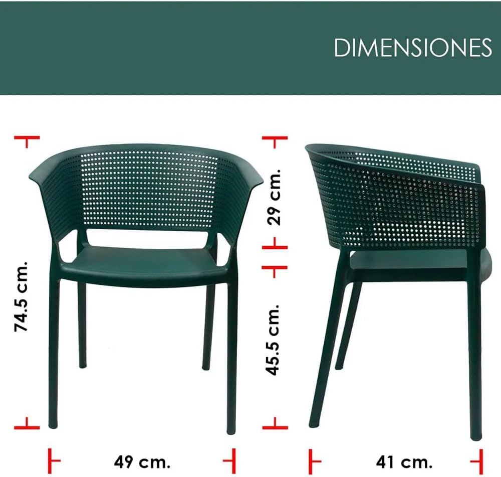 Foto 4 pulgar | Set De 4 Sillas Para Comedor Jardin Terraza