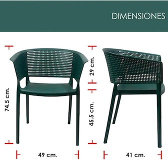 Foto 3 | Set De 4 Sillas Para Comedor Jardin Terraza