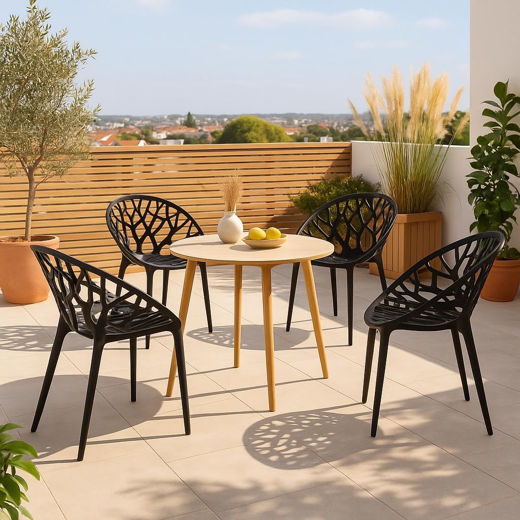 Foto 3 pulgar | 4 Sillas Para Comedor Jardin Terraza