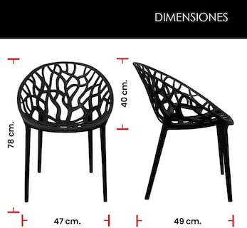 Foto 3 | 4 Sillas Para Comedor Jardin Terraza