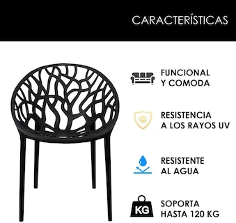 Foto 6 | 4 Sillas Para Comedor Jardin Terraza