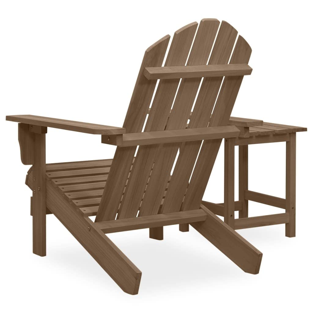 Foto 6 pulgar | Silla Adirondack Para Patio Vidaxl De Madera Maciza De Abeto Marrón Con Mesa - Venta Internacional.