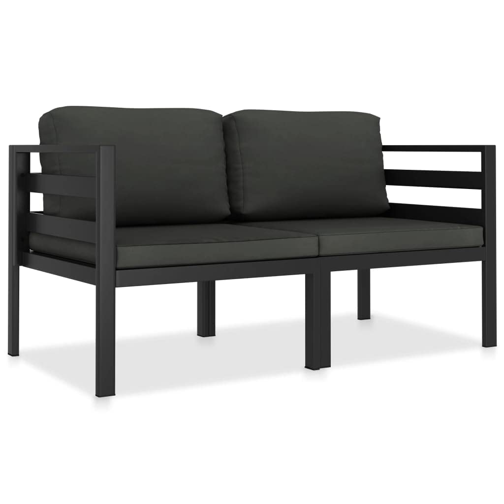 Juego De Sofás De Patio Vidaxl De Aluminio Antracita Con Cojines  2 Unidades - Venta Internacional.