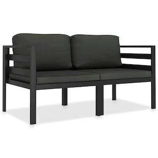 Foto 1 | Juego De Sofás De Patio Vidaxl De Aluminio Antracita Con Cojines 2 Unidades - Venta Internacional.