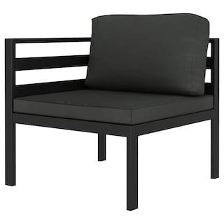 Foto 2 | Juego De Sofás De Patio Vidaxl De Aluminio Antracita Con Cojines 2 Unidades - Venta Internacional.