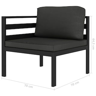 Foto 4 | Juego De Sofás De Patio Vidaxl De Aluminio Antracita Con Cojines 2 Unidades - Venta Internacional.
