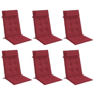 Foto 1 | Juego De 6 Cojines Para Silla Vidaxl Highback Tela Oxford Color Rojo Vino - Venta Internacional.