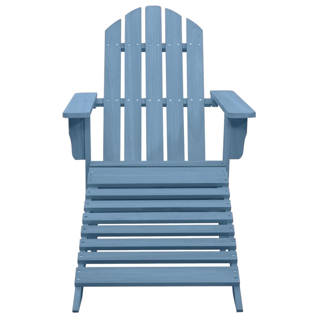 Foto 3 pulgar | Silla de Patio Adirondack VidaXL de Madera Maciza de Abeto con Otomana Azul - Venta Internacional