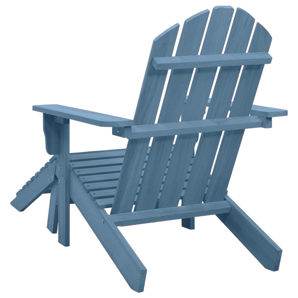 Foto 5 pulgar | Silla de Patio Adirondack VidaXL de Madera Maciza de Abeto con Otomana Azul - Venta Internacional