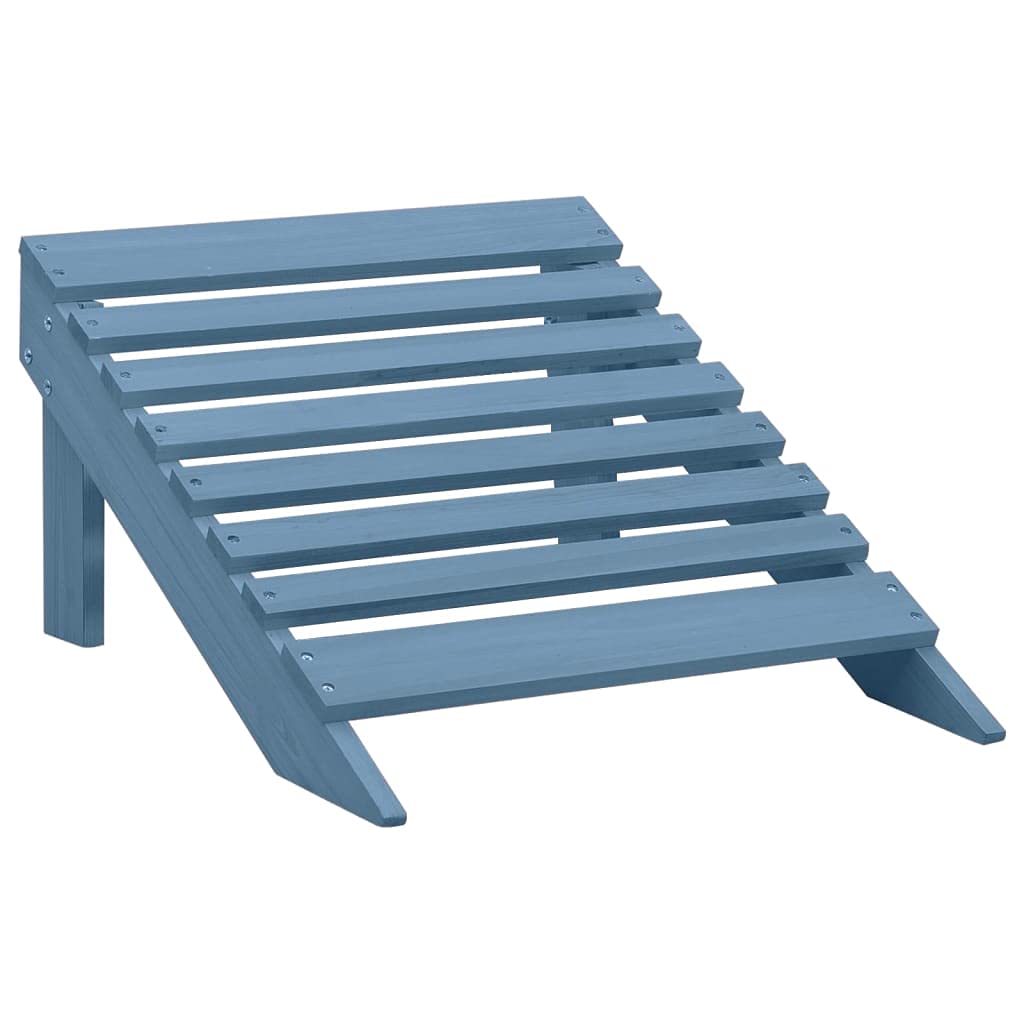 Foto 8 pulgar | Silla de Patio Adirondack VidaXL de Madera Maciza de Abeto con Otomana Azul - Venta Internacional