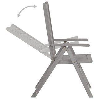 Foto 5 | Sillas Reclinables Para Exteriores Vidaxl 4 Unidades Con Cojines De Madera De Acacia - Venta Internacional.