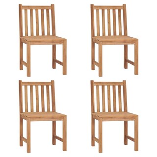 Foto 2 | Juego De Sillas De Patio Vidaxl 4 Sillas Con Cojines De Madera De Teca Color Marrón - Venta Internacional.