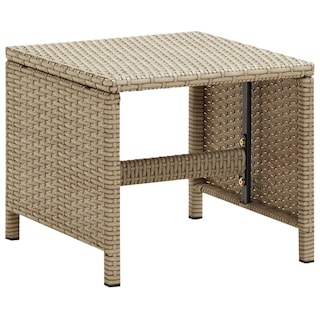 Foto 2 | Juego De 2 Taburetes De Patio Para Exteriores Vidaxl De Poliratán Beige Con Cojines - Venta Internacional.