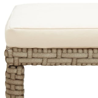 Foto 5 | Juego De 2 Taburetes De Patio Para Exteriores Vidaxl De Poliratán Beige Con Cojines - Venta Internacional.
