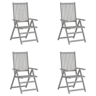 Foto 1 | Sillas Reclinables Para Exteriores Vidaxl 4 Unidades Madera Maciza Gris Retro - Venta Internacional.