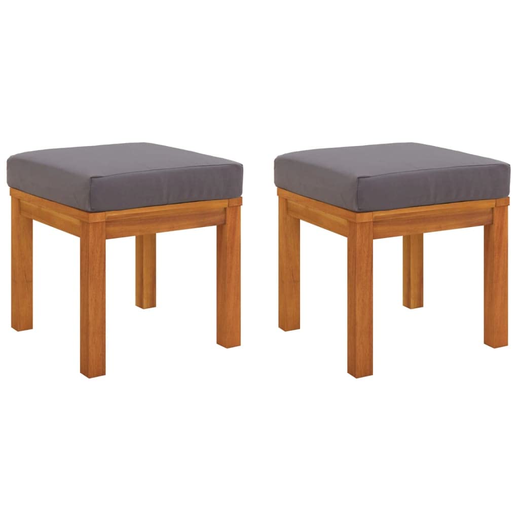 Foto 2 pulgar | Taburetes De Patio Vidaxl De Madera Maciza De Acacia Con Cojines  Juego De 2 - Venta Internacional.