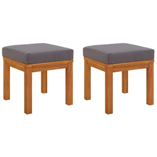 Foto 1 | Taburetes De Patio Vidaxl De Madera Maciza De Acacia Con Cojines Juego De 2 - Venta Internacional.