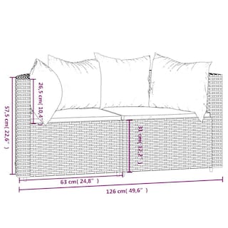 Foto 3 | Muebles Seccionales Vidaxl Para Patio 2 Unidades Con Cojines - Venta Internacional.