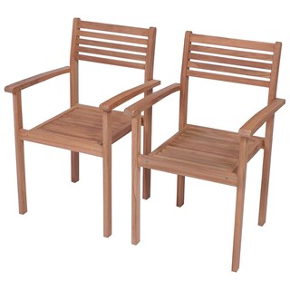 Foto 3 | Sillas de Patio VidaXL de Madera Maciza de Teca con Cojines de Azul - Venta Internacional
