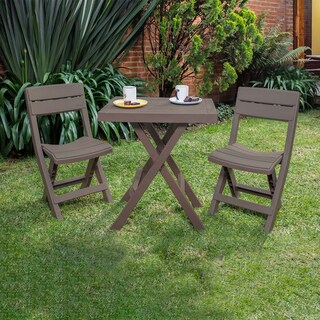 Foto 4 | Kit de Mesa Rimax y 2 Sillas Plegables para Jardín de Alta Calidad color Mocca