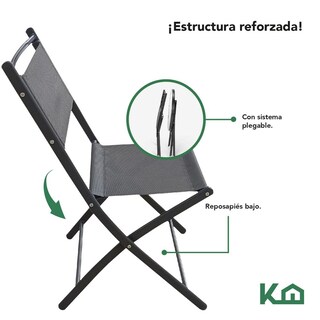 Foto 3 | Juego De Comedor Mueble Exterior Para Jardín Mesa Y 2 Sillas