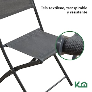Foto 6 | Juego De Comedor Mueble Exterior Para Jardín Mesa Y 2 Sillas