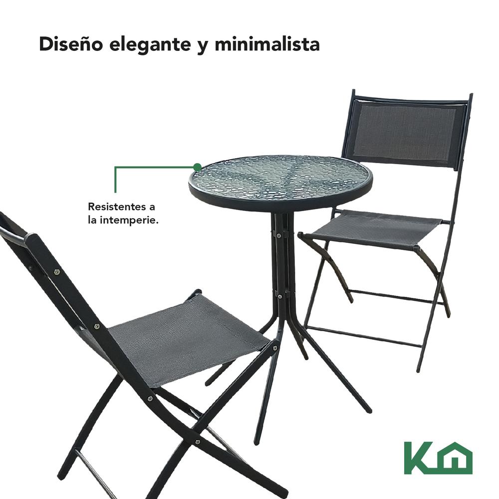 Foto 7 | Juego De Comedor Mueble Exterior Para Jardín Mesa Y 2 Sillas