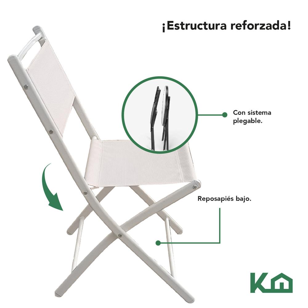 Foto 4 pulgar | Juego De Comedor Mueble Exterior Para Jardín Mesa Y 2 Sillas