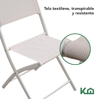 Foto 6 | Juego De Comedor Mueble Exterior Para Jardín Mesa Y 2 Sillas