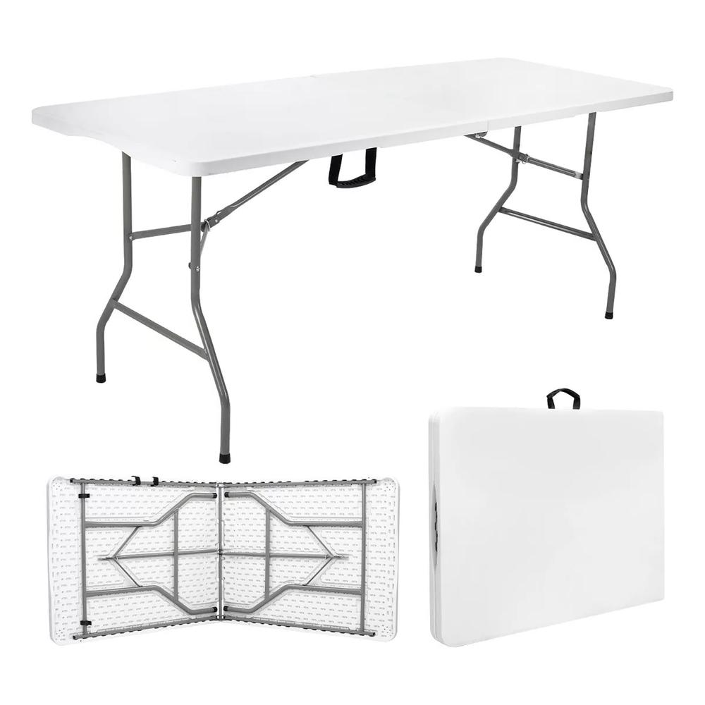 Mesa Plegable Portátil Tipo Portafolio Exteriores 180cm 2pz