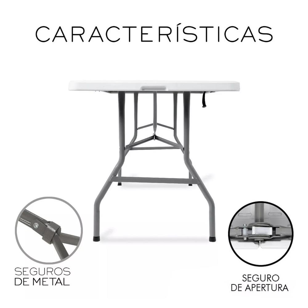 Foto 5 | Mesa Plegable Portátil Tipo Portafolio Exteriores 180cm 2pz