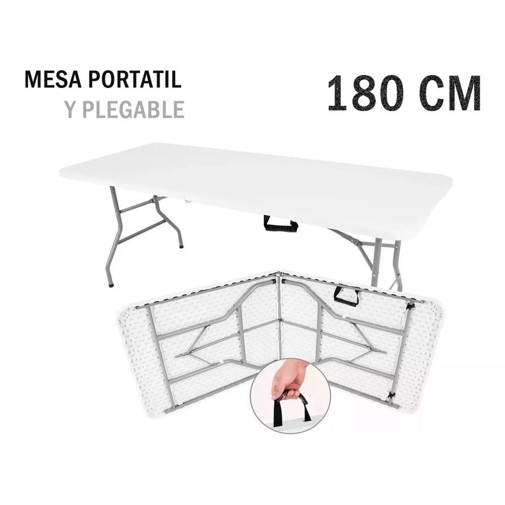 Foto 7 pulgar | Mesa Plegable Portátil Tipo Portafolio Exteriores 180cm 2pz