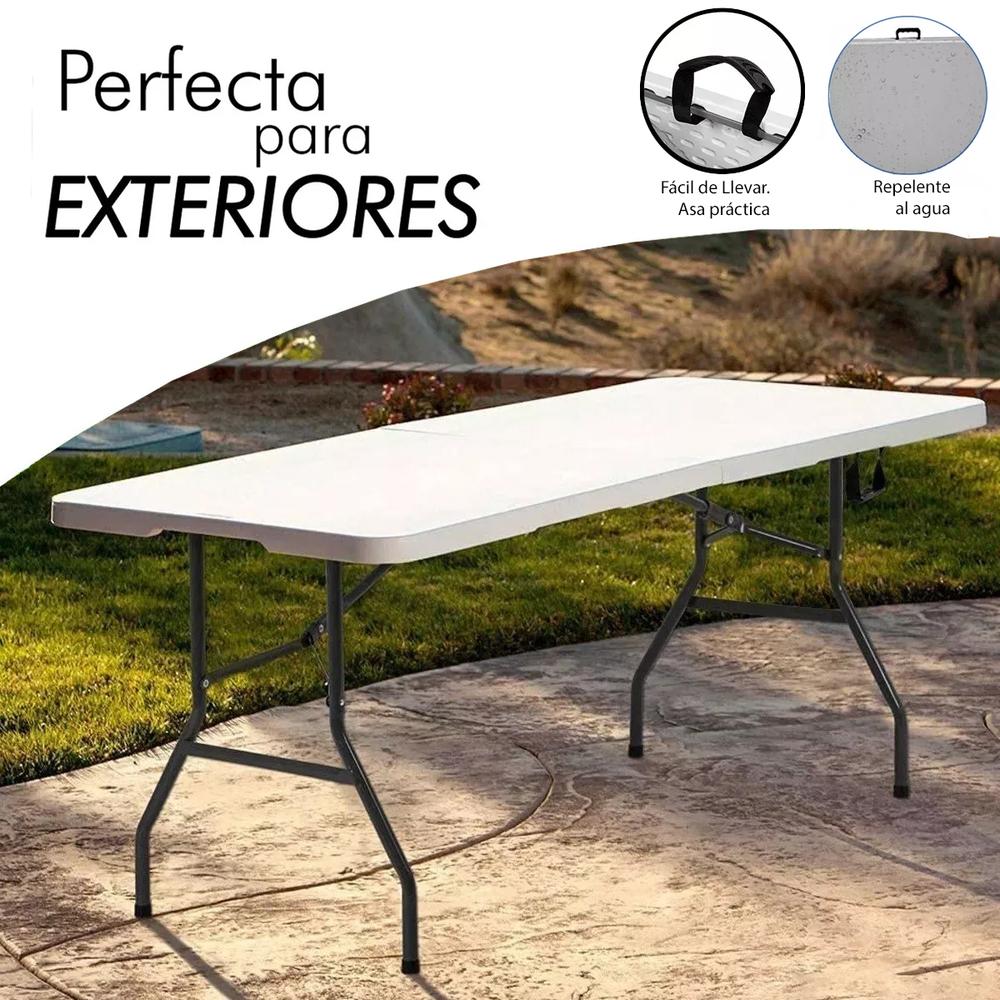 Foto 9 pulgar | Mesa Plegable Portátil Tipo Portafolio Exteriores 180cm 2pz