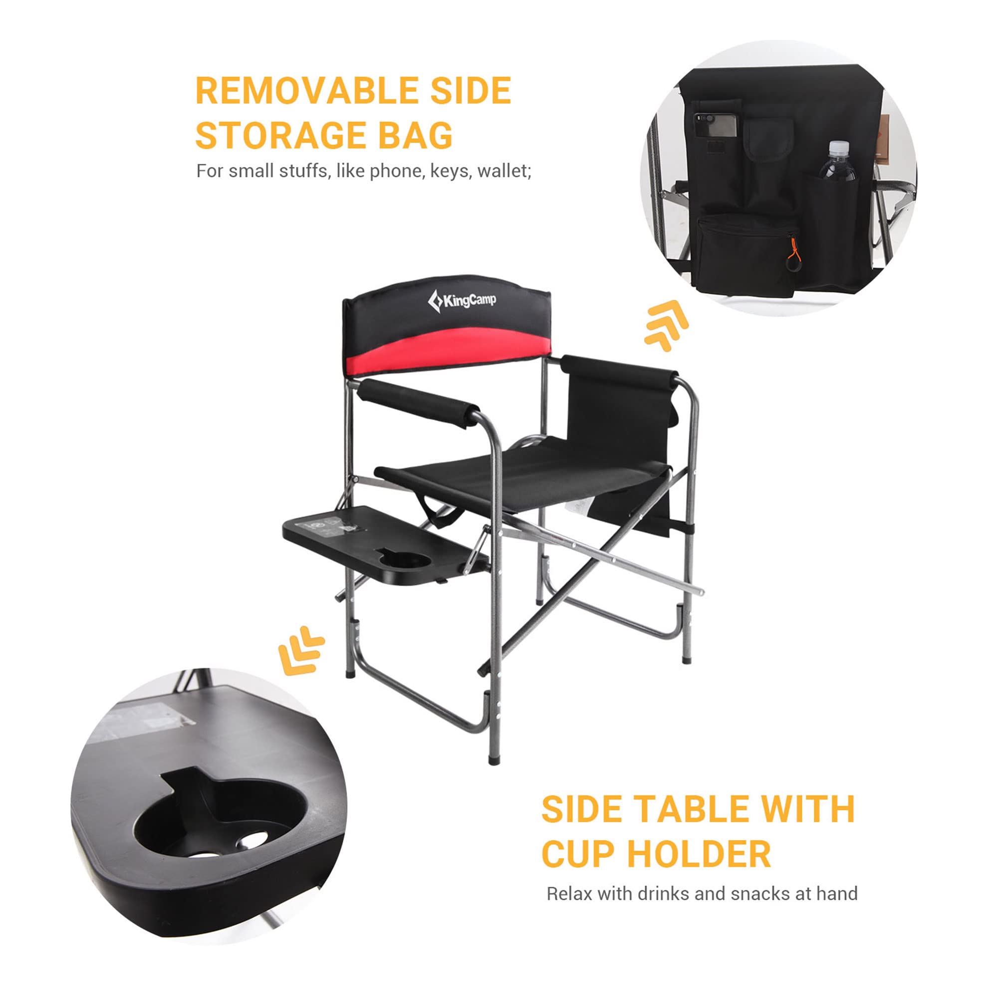 Foto 5 pulgar | Sillas Camping Directors Kingcamp Con Soporte De 180 Kg Rojo Paquete De 2 - Venta Internacional