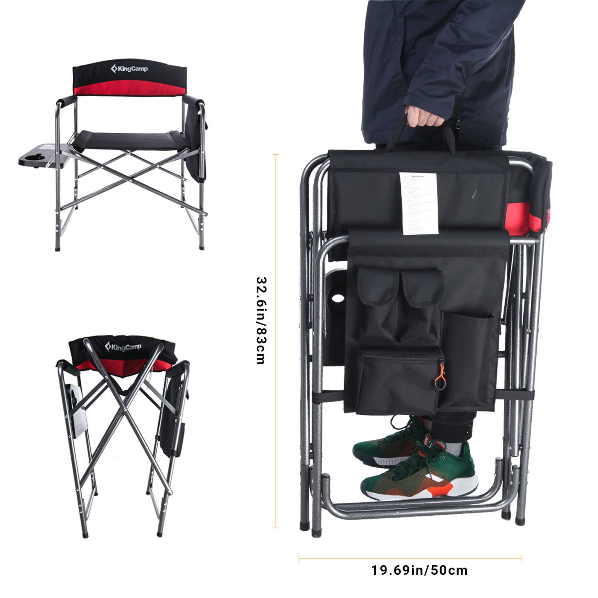 Foto 7 pulgar | Sillas Camping Directors Kingcamp Con Soporte De 180 Kg Rojo Paquete De 2 - Venta Internacional