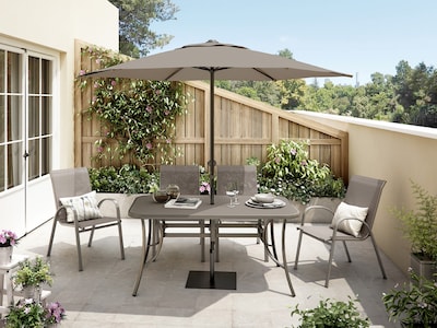 Foto 6 | Naterial Mesa Bistro Alma 150 X 90 Cm De Acero Y Cristal Apta Para Exterior