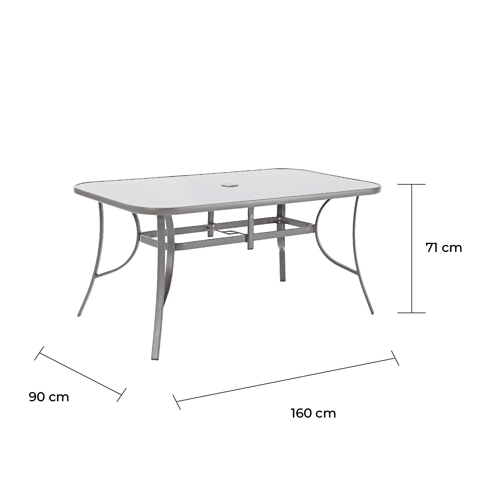 Foto 7 | Naterial Mesa Bistro Alma 150 X 90 Cm De Acero Y Cristal Apta Para Exterior