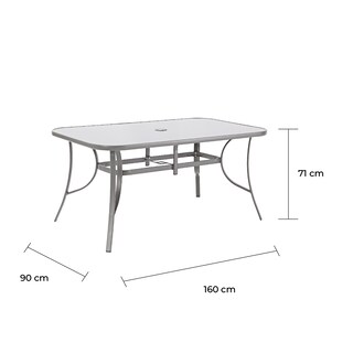 Foto 7 | Naterial Mesa Bistro Alma 150 X 90 Cm De Acero Y Cristal Apta Para Exterior