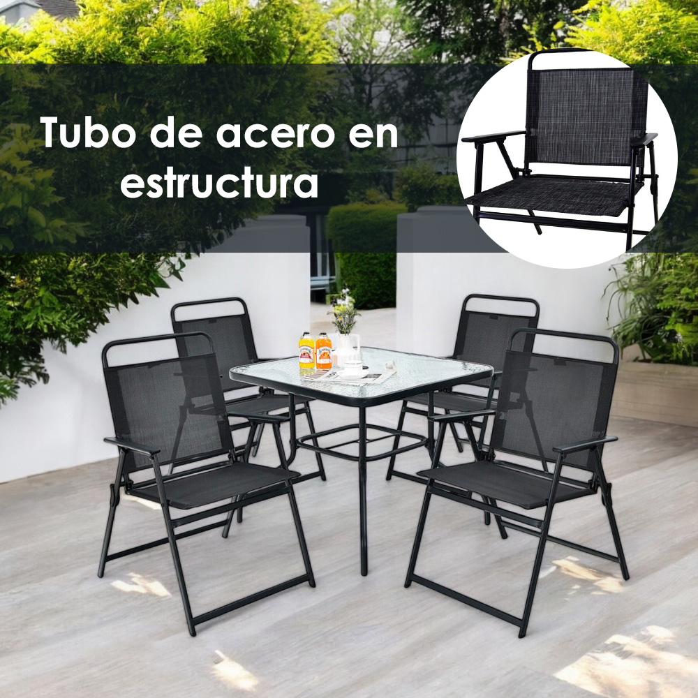 Foto 9 pulgar | Comedor para Jardín Iliosinnova con 4 Sillas