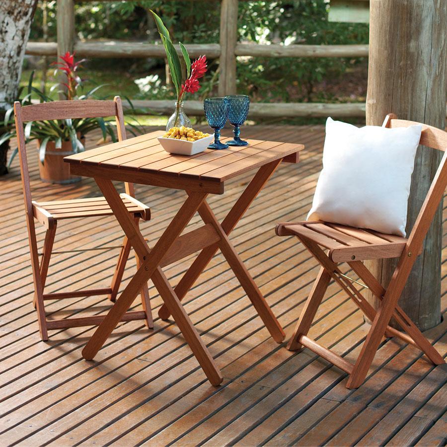 Foto 1 | Juego De Jardín De Madera Walnut Con 2 Sillas Plegables