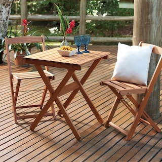Foto 1 | Juego De Jardín De Madera Walnut Con 2 Sillas Plegables