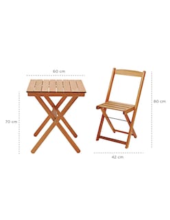 Foto 3 | Juego De Jardín De Madera Walnut Con 2 Sillas Plegables