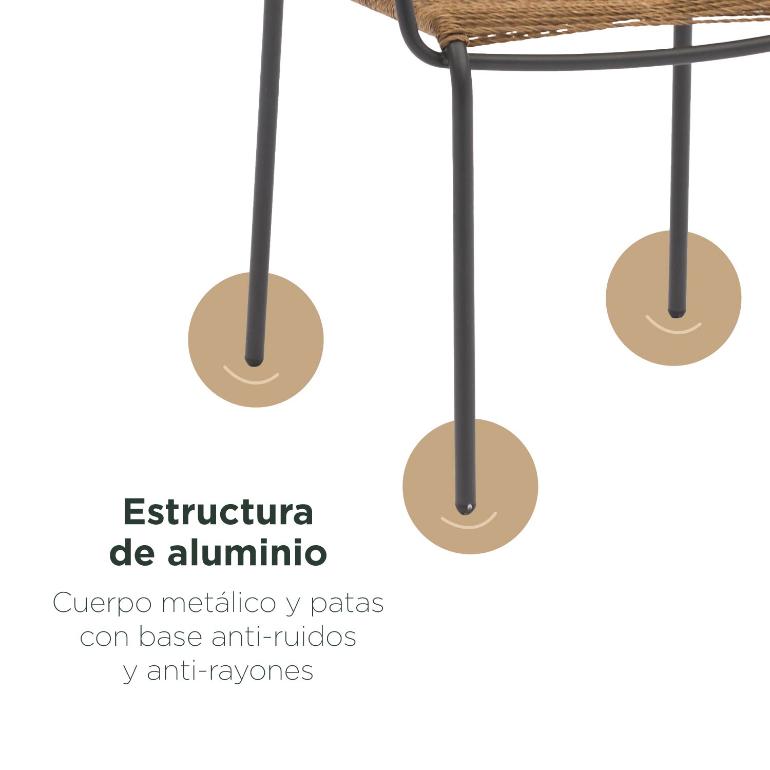 Foto 7 | Set De Jardín Top Living 4 Sillas De Ratán Sintético + Mesa Cuadrada
