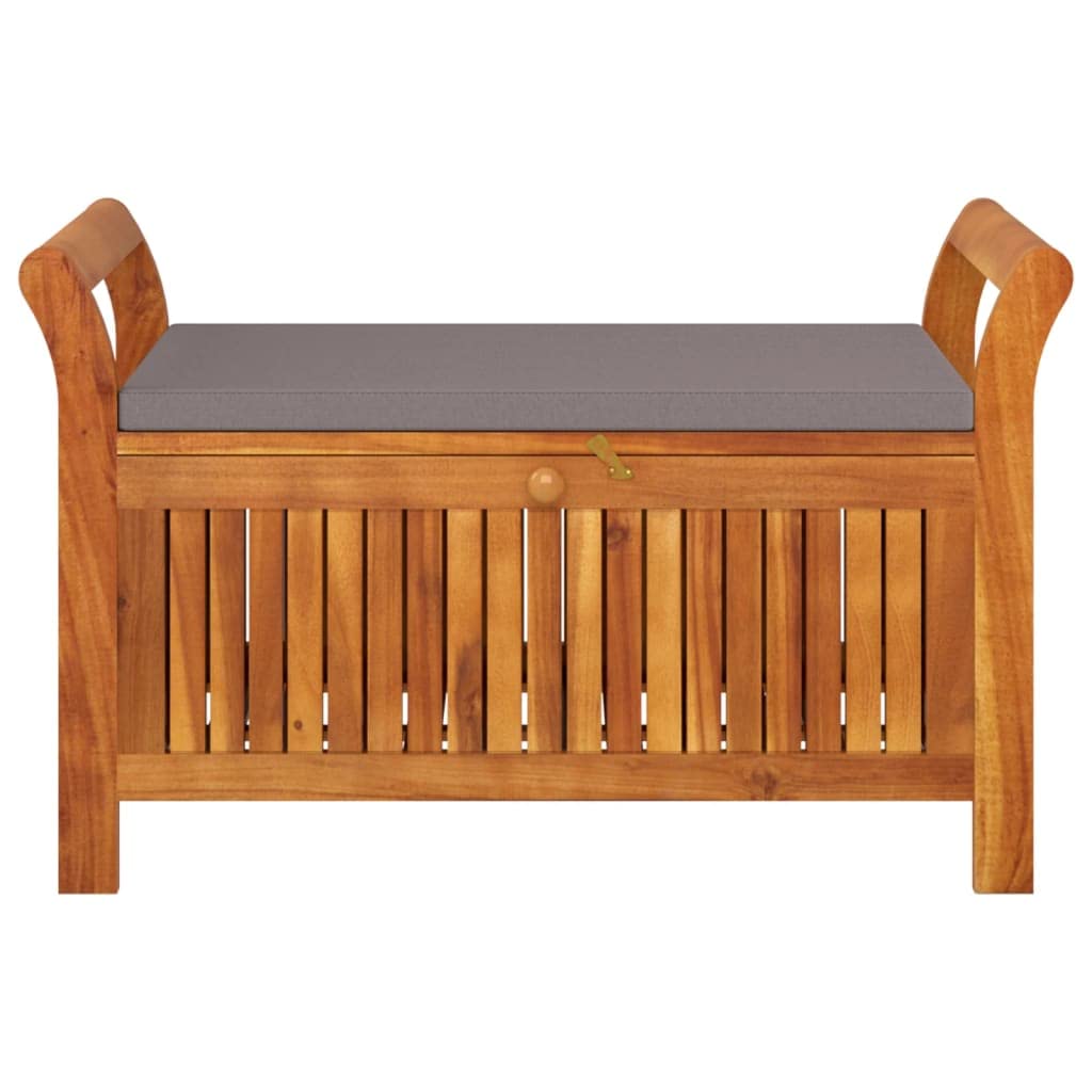 Foto 8 pulgar | Banco De Almacenamiento Para Patio Vidaxl De Madera De Acacia Con Cojín Gris Oscuro - Venta Internacional.
