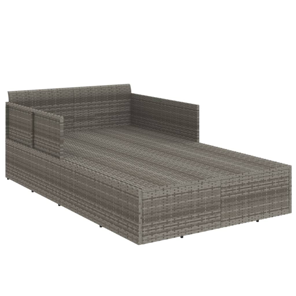 Foto 6 | Tumbona De Exterior Vidaxl Moderna De Poliratán Gris Con Cojines - Venta Internacional.
