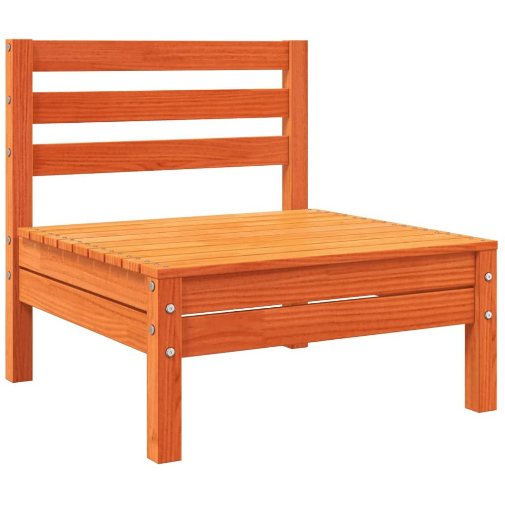 Foto 6 pulgar | Sofá De Patio Sin Brazos Vidaxl Encerado De Madera De Pino Marrón Con Cojines - Venta Internacional.