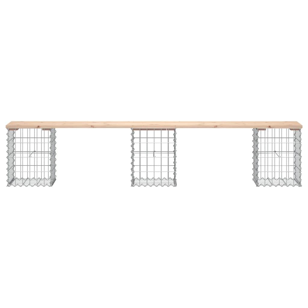 Foto 4 pulgar | Banco De Patio Vidaxl Rústico De Madera De Pino Maciza Con Diseño De Gaviones De Acero - Venta Internacional.