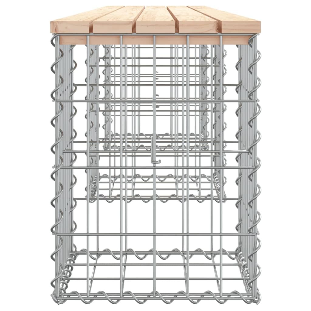 Foto 5 pulgar | Banco De Patio Vidaxl Rústico De Madera De Pino Maciza Con Diseño De Gaviones De Acero - Venta Internacional.